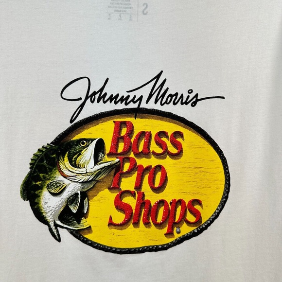 Bass Pro Shops Johnny Morris Tshirt Mens S White Cotton‎ Short Sleeve Pullover - Picture 5 of 8